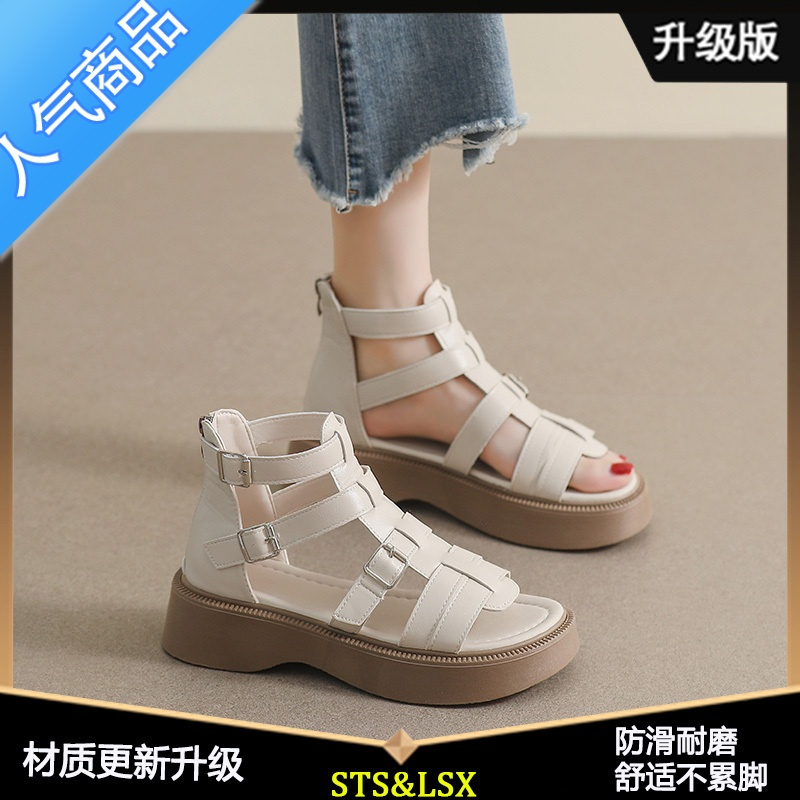 SUNTEK罗马凉鞋女...