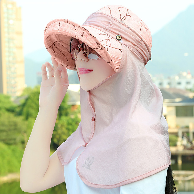 盛世尼曼大沿遮阳帽女夏防晒户外折叠...